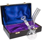 pipes cannabis Mini Double Bubble Layback Glass Bong in Box - 8.5 Inch