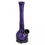 pipes cannabis Noble Glass Small Round Base Glass Bong with Black & Purple Pattern