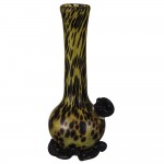 pipes cannabis Noble Glass Black Small Round Base Glass Bong with Yellow Pattern