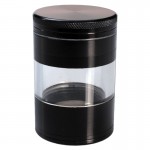 Moulins à Herbes cannabis Aluminum Grinder– Black - 4 part – 50mm - with Window