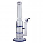 Black Leaf – Glass Ice Bong with Double Turbine Disc Perc – 38cm