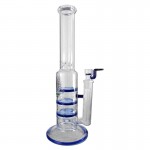 Black Leaf – Glass Ice Bong with Triple Turbine Disc Perc – 38cm