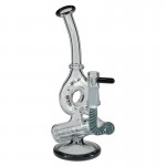 pipes cannabis Blaze Glass – Mini Donut Oil Bong with Inline Diffuser & Worked Reinforced Downstem – Bent Mouthpiece