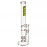 SYN Glass – Coupled Ratchet Perc Glass Bong – Yellow Label