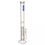 SYN Glass – Triple Tall Boy Showerhead Perc Bong – Blue Label