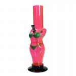 pipes cannabis Acrylic Fluorescent Female Bong with Bikini