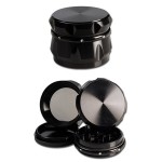 Moulins à Herbes cannabis Black Leaf - Crown Aluminum Herb Grinder - 4-part - 55mm - Choice of 3 colors