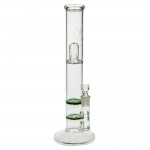 pipes cannabis Weed Star - Green Peace Glass Bong with Double Turbine Disc Perc