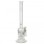 WS - Cube Triple Showerhead Perc Glass Ice Bong