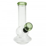 pipes cannabis Curvy Glass Mini Bong with Green Accents