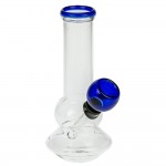 pipes cannabis Curvy Glass Mini Bong with Blue Accents