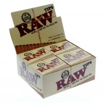 Papiers à Rouler cannabis RAW Natural Pre-Rolled Tips - Box of 20 Packs