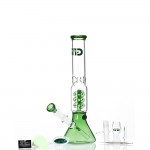 pipes cannabis Grace Glass - Beaker Vapor Ice Bong with Spiral perc - Green