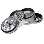 Moulins à Herbes cannabis Amsterdam - Aluminum Window Crank Herb Grinder - 4-part - 60mm - Choice of 2 colors