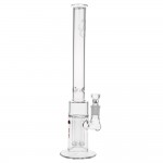 WS - Kickstarter Double Showerhead Perc Glass Straight Bong - END OF LINE PRICE