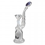 Black Leaf - 8-arm Perc Glass Bubbler with Hurricane Mouthpiece