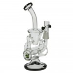 Black Leaf - Cone Chamber Glass Recycler Bubbler with Drum Diffuser