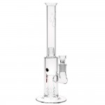 WS - Checker Fixed Perc Glass Straight Bong