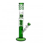 pipes cannabis Grace Glass - Straight Ice Bong with Spiral perc & Splashguard - Green