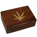 Wood Box With Leaf large
