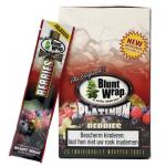 Blunt Wrap Double Platinum 2x - Berries Flavored Cigar Wraps - Box of 25 Packs