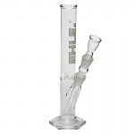 pipes cannabis EHLE. Glass - Straight Cylinder Bong 250ml - Ice Notches - White logo