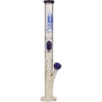 pipes cannabis Percolator Bong Ice  - 'Black Leaf' blue with grip holes