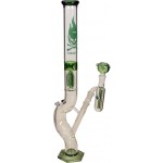 pipes cannabis Percolator Bong Ice 'Black Leaf' Curvy with precooler