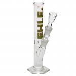 pipes cannabis EHLE. Glass - Straight Cylinder Bong 100ml - Ice Notches - Green logo