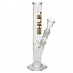 pipes cannabis EHLE. Glass - Straight Cylinder Bong 250ml - Ice Notches - Green logo