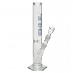 pipes cannabis EHLE. Glass - Straight Cylinder Bong 500ml - Ice Notches - White logo