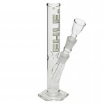 pipes cannabis EHLE. Glass - Straight Cylinder Bong 100ml - Ice Notches - White logo