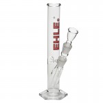 pipes cannabis EHLE. Glass - Straight Cylinder Bong 250ml - Ice Notches - Red logo