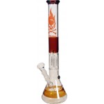 pipes cannabis Percolator Bong Ice  - 'Black Leaf' amber - Beaker Base