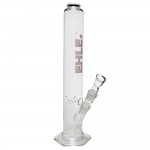 pipes cannabis EHLE. Glass - Straight Cylinder Bong 2000ml - 29.2mm - Ice Notches - White logo