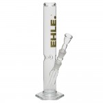 pipes cannabis EHLE. Glass - Straight Cylinder Bong 500ml - Ice Notches - Green logo