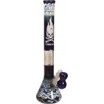pipes cannabis Glass Bong Ice 'Black Leaf' blue with ash catcher