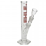 pipes cannabis EHLE. Glass - Straight Cylinder Bong 100ml - Ice Notches - Red logo