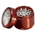 Black Leaf - Aluminum Window Herb Grinder - 4 part - 52mm - Red