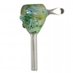 Glass Slide Bowl - Silver and Gold Fume over Green Tubing