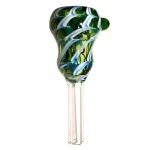 Glass Slide Bowl - Fumed Double Ball - Color Swirls - Choice of 3 colors