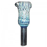 Glass Slide Bowl - Fume on Worked Colored Glass - Blue
