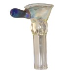 Glass Slide Bowl - Fumed Cone with Amber-Purple Handle