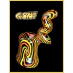 G-Spot Glass Hammer Bubbler Pipe - Orange, Yellow, Green and Black Swirl