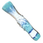 Glass Taster Pipe - Multi Color Frit Stripes - Choice of 7 colors