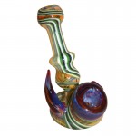 Glass Sherlock Handpipe - Mini Headie w/ Cane Reversals - Choice of 2 colors