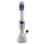 Weed Star - Messias Illusion 5mm Glass Bong - 12-arm Perc Splash - Blue