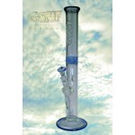 G-Spot Glass - Color Classic Cylinder Bong - Flame Polished Logo - 50cm - Ice - Solid Tank Joint