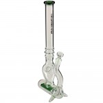 pipes cannabis Blaze Glass - Lazy Bong - Stemless With Green-tinted Double Inline Percolator and Ice Notches