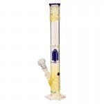 Black Leaf - 3-arm Tree Perc Ice Bong - Yellow and Blue